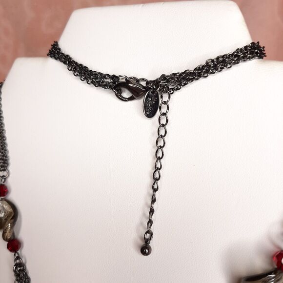 Lia Sophia "Flamenco" Y-Drop Necklace Pearl & Glass 26-29" - Picture 6 of 8